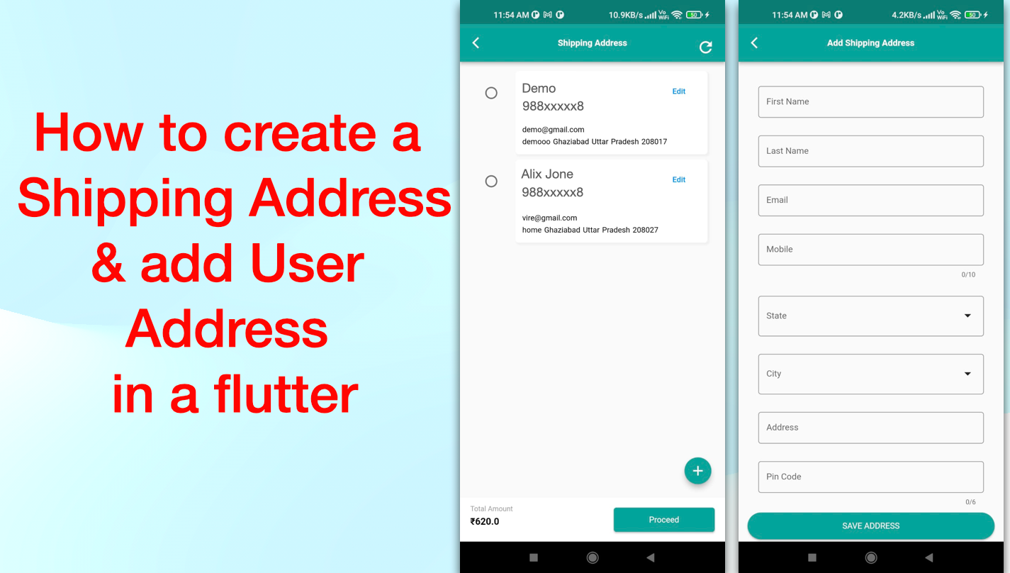 shipping address in flutter