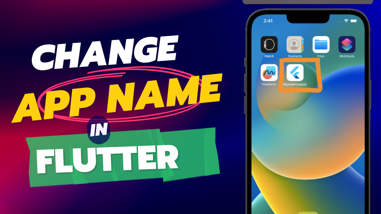 To change the app name and icon in a Flutter app, you can follow these steps: Changing the App Name: a. Open the pubspec.yaml file in your project. b. Find the name field and change the value to the desired name. c. Save the file and close it.